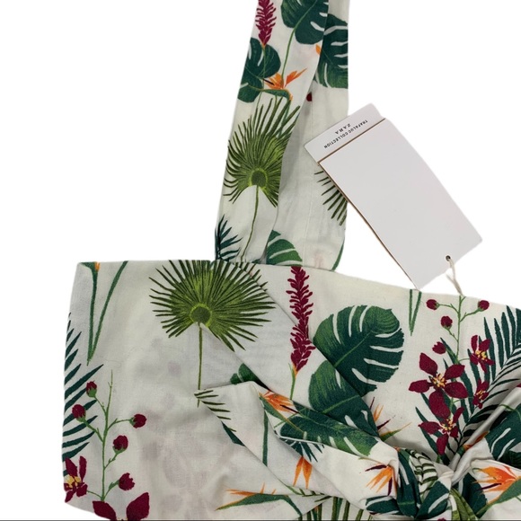 NEW Zara Hawaiian Leaf floral Print Bralette Crop - Picture 5 of 8